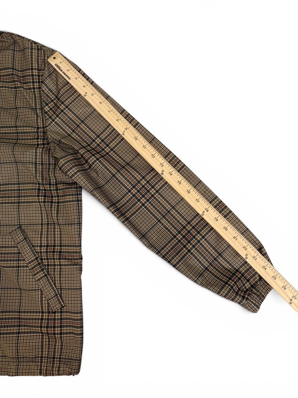 H&M Plaid Waterproof Coach Rain Jacket Tan Black Men’s Medium NWT - Picture 6 of 12